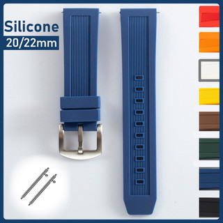 Sọc Dây Đeo Đồng Hồ Silicon 20 Mm 22 Mm Dây Đeo Đồng Hồ Cho SEIKO 5 Diver Lặn Cá Ngừ Samurai Nam Nữ Chống Nước Đồng Hồ Vòng Tay Đồng Hồ Thay Thế