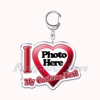 Custom Text I Love My Boyfriend Girlfriend Keychains Key Chain Photo Wife Mommy Daddy King Queen Personaliz