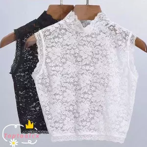 TOPTOOLCX Áo Len Trang Trí Nữ Ren Hoa Có Thể Tháo Rời Áo Cổ Giả