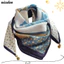 Khăn quàng cổ NICOLOO dành cho nữ, Khăn vuông mềm 68 × 68cm, Khăn quàng cổ họa tiết in hình Cotton nhẹ thời trang dành cho công nhân