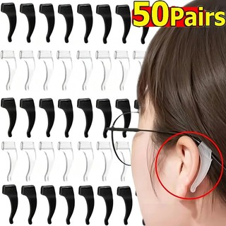 10 / 20 / 30 / 50 Cặp Móc Tai Silicon Chống Trơn Trượt Đa Năng Cho Kính - Đen Trong Suốt Chống Rơi Mềm Kính Mắt Giữ