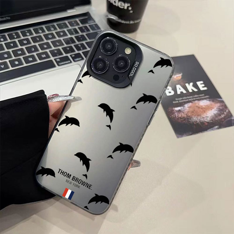 Ốp điện thoại cá mập đen IMD cho iPhone 17 16 15 14 13 12 11 Pro Max Plus X Xr Xs Max 7 8 Plus