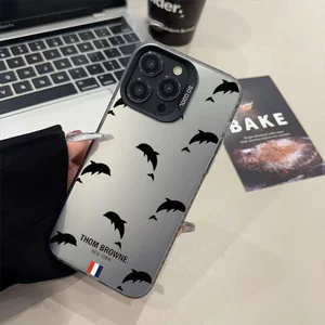 Ốp điện thoại cá mập đen IMD cho iPhone 17 16 15 14 13 12 11 Pro Max Plus X Xr Xs Max 7 8 Plus