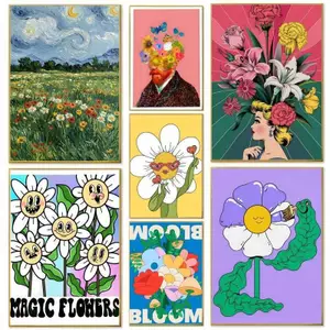 Nghệ Thuật F-Funny f-floral a-art Poster Không Khung Tranh Canvas Trừu Tượng Nghệ Thuật Treo Tường Cho Phòng Trang Trí Nhà