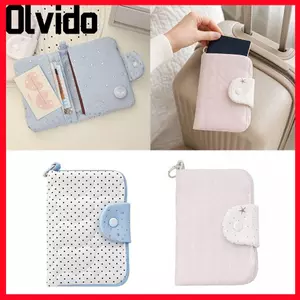 OLVIDO 1 Hộp đựng hộ chiếu, Ví đựng thẻ di động Star Polka Dot, Ví đựng tiền xu bằng vải đa chức năng dành cho nữ