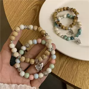 Jingdezhen Vòng Tay Gốm Nữ Mới Phong Cách Trung Hoa Phong Cách Trung Hoa Nghệ Thuật Bướm Đính Hạt Vòng Tay Sinh Viên Bạn Gái Trang Sức Nhỏ Có Thể Thay Thế RRPC