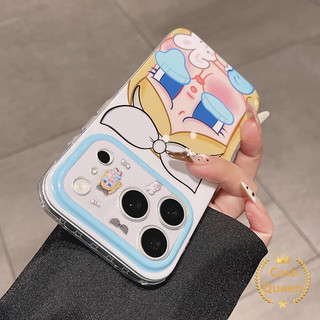 Ốp lưng tương thích cho iPhone 16 17 11 13 14 12 15 Pro Max Air 17 Pro XR X Plus XS Max Phim hoạt hình dễ thương Nơ bé khóc trong suốt