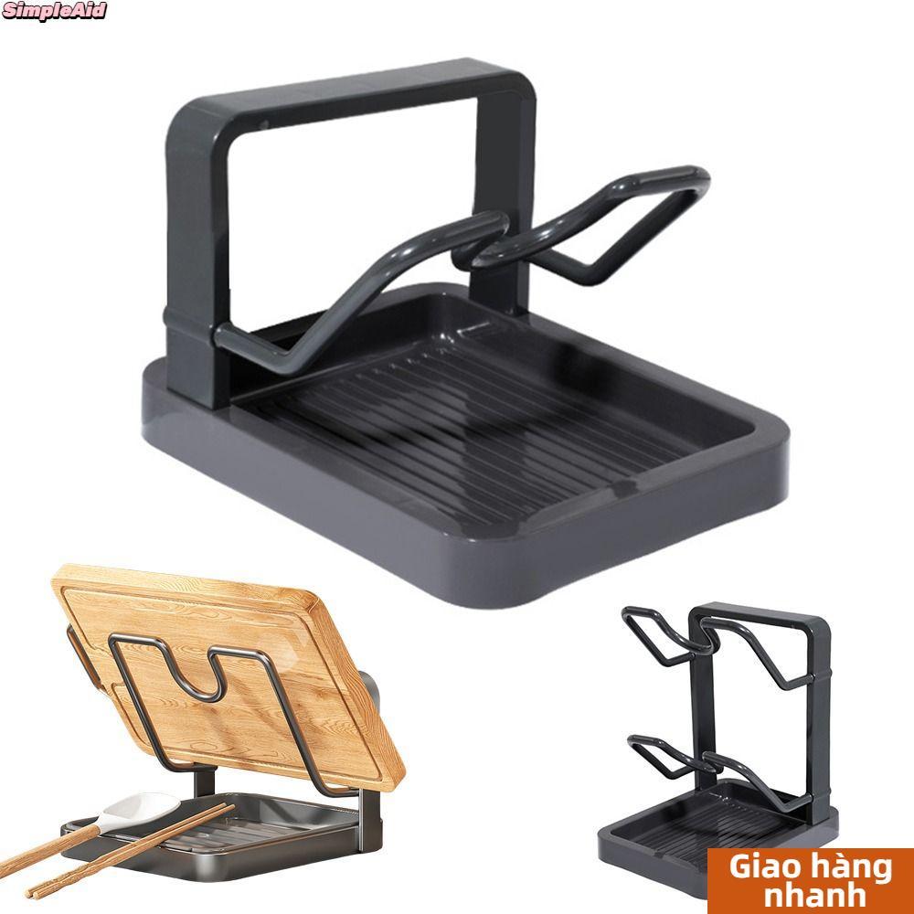 [Vận chuyển nhanh] Dụng cụ sắp xếp nắp nồi SIMPLEAID, Giá đỡ nắp nồi dung tích lớn, Giá đựng đồ nhà bếp hai lớp chống trượt bền bỉ để lưu trữ quầy hiệu quả dễ dàng