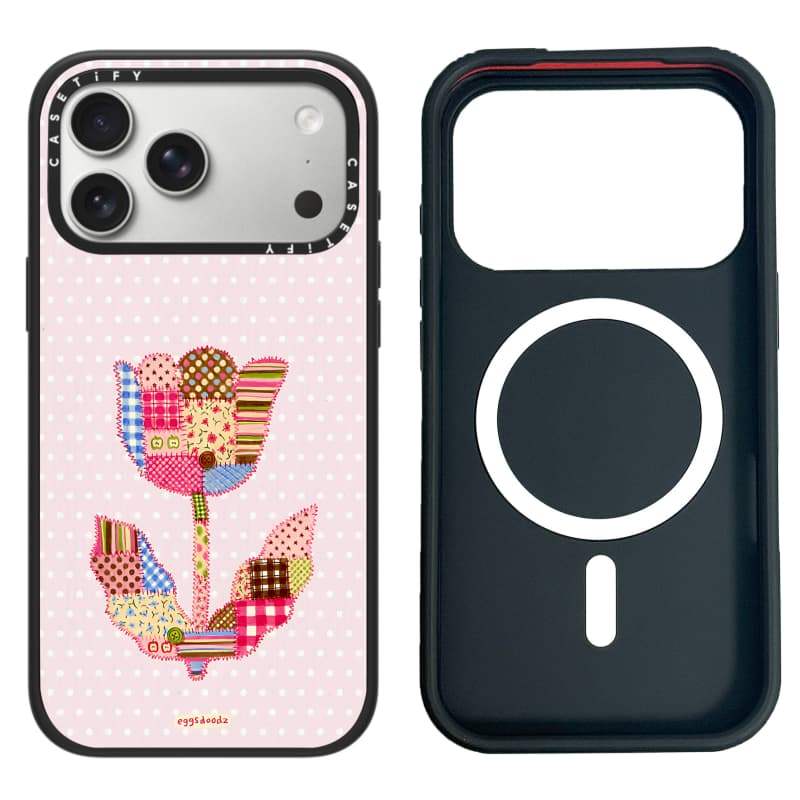 CASECASE X Tulip Chắp Vá Quilt Case Máy Ảnh Màu Trắng Vòng Phiên Bản Mờ Đen Cứng Hút Từ Tính Tác Động Dành Cho Apple IPhone 13 14 15 16 17 Pro Max Air Plus Có Hộp
