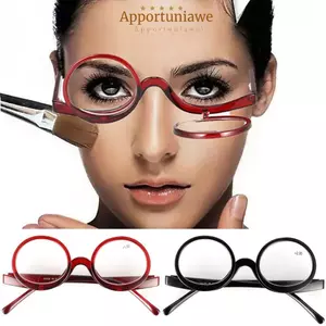 IAPPORTUNIA Trang điểm Kính lúp xoay di động + 1.0 ~ + 4.0 Vỏ sò gấp khung nhựa