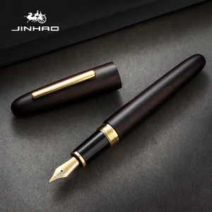 Bút viết sinh viên 98576 / Jinjia 9056 Bút đài phun nước / Gỗ cực gỗ / Bút mực nhật ký / Thư pháp thực hành da nâu / Văn phòng người lớn / Bút Iridium / Quà tặng nam Retro