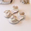 Giày Công Chúa Bé Gái Đính Ngọc Trai - Giày Sandal Nhũ Lấp Lánh Nơ Bướm Đế Mềm Đi Tiệc Thời Trang