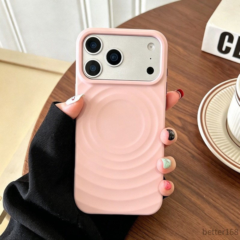 Ốp điện thoại mềm gợn sóng từ tính cho iPhone 17 Pro Max 17 Air 16 Plus 15 14 13 12 11 Vỏ bảo vệ chống sốc