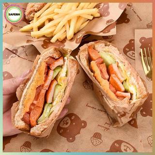 SAFENH 100 Chiếc Giấy Gói Bánh Sandwich Chịu Dầu Cấp Thực Phẩm Cho Bánh Mì Khoai Tây Chiên Nướng VN