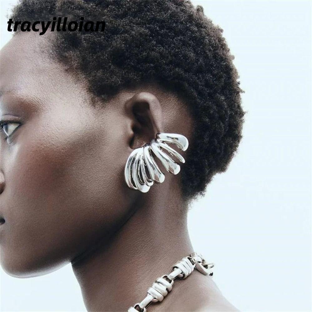 TRACEILLOIAN 1 Đôi Bông Tai Bông Tai Nữ Nhiều Lớp Không Đều, Thời Trang Tròn Full Tai Dự Tiệc Trang Sức Nữ