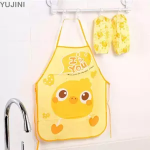 Yếm YUJUNI, Tạp dề chống thấm nước cho áo choàng, Tranh chống bẩn hoạt hình nhà bếp cho trẻ em