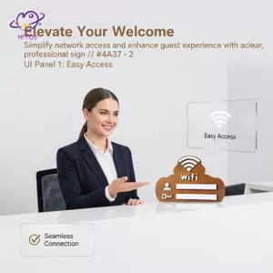 Tấm trưng bày thông tin Wifi bằng gỗ HFTOY 1 biển hiệu mật khẩu có thể xóa được bằng bút cho văn phòng Bàn làm việc trước nhà hàng ~