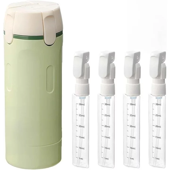 Bình đựng du lịch 4 trong 1, 4 gói Chai du lịch 30ML dành cho đồ vệ sinh, Hộp đựng kích thước du lịch chống rò rỉ (Xanh lá cây)