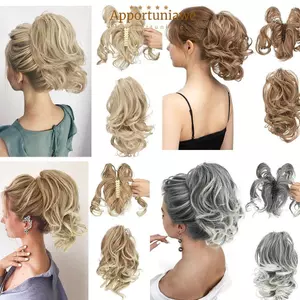 IAPPORTUNIA Messy Bun Hair Piece, Kẹp tổng hợp trên tóc Bun Clip, Phần mở rộng trang trí tóc Tóc Bun Hair Look Natural False Hairpieces Girl