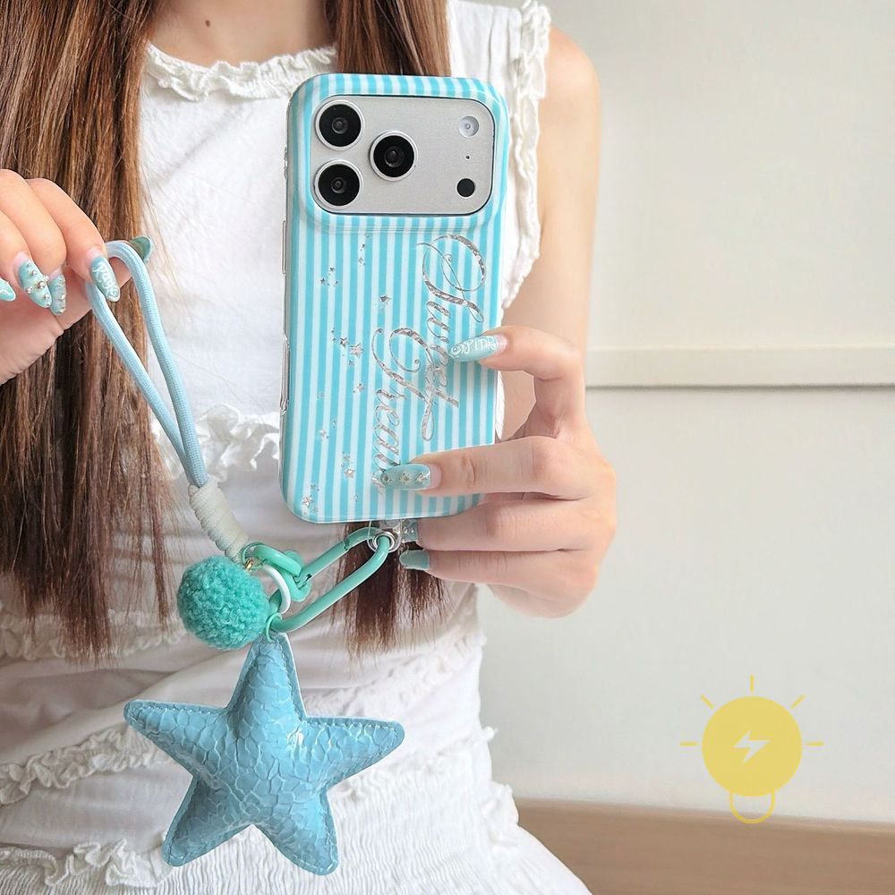 Phone Case For iPhone 17 Pro Max 16 15 14 13 TPU Stripe Aesthetic Korean Cute