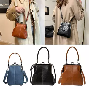 Túi xách nữ AWNGD, Túi đeo vai thiết kế da PU màu xanh đen nâu, Ví Denim dành cho nữ Túi đeo chéo đa năng phong cách cổ điển