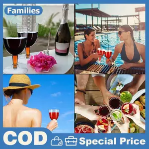 1 / 6 Chiếc Kính Có Thể Tháo Rời Di Động Kính Nhựa Có Thể Tháo Rời Nhẹ Chống Rơi Có Thể Tái Sử Dụng Cho Cắm Trại Ngoài Trời