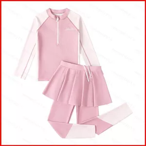 Bộ đồ bơi dài tay GC1 cho bé gái Bảo vệ tia cực tím thoải mái cho trẻ em cho hoạt động bể bơi và bãi biển GC1