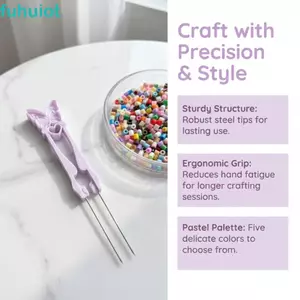 Nhíp hạt FUHUIOT Perler, Bút hạt cầu chì kẹp điểm kim đơn / đôi, kim hái đậu bướm dài mịn-Tip cầm tay cắt cầu chì kim hạt thủ công