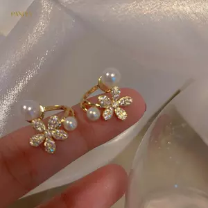 PNPIA- Bông tai ngọc trai giả sang trọng nhẹ nhàng Bông tai thời trang nữ Pha lê trang sức thanh lịch Quà tặng dự tiệc