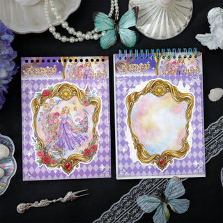 ENWEI 25 Cái [Stardream Floral Garden Series] Nhãn dán phong cảnh Đồng hồ Gương hoa Cửa sổ rừng Reverie Swan Star Dance Planner Trang trí