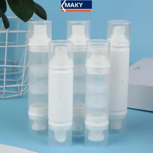 MAKY 5ml / 10ml Loại ép chân không hai đầu / Chai dưỡng ẩm có thể đổ lại Mỹ phẩm trang điểm cho kem Gel dưỡng ẩm Hộp đựng máy bơm lỏng VN