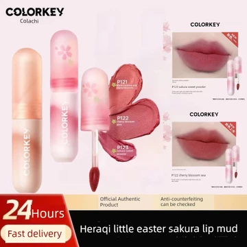 son bóng chính hãng son bóng lì lâu trôi Colorkey Kolaqi Hoa Anh Đào Nhỏ Trứng Môi Matte Matte Lip Gloss Son Bóng Môi Nữ Sinh Giá Rẻ