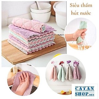Khăn lau bếp đa năng 2 mặt siêu thấm nước, thấm hút tốt thiết kế tiện dụng cho nhà bếp Khanruachen