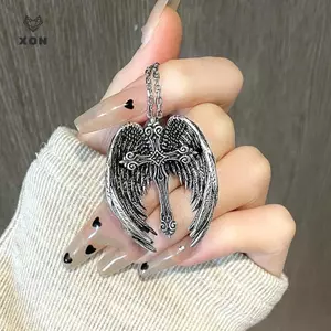 Vintage Đôi Cánh Thiên Thần Mặt Dây Chuyền Chữ Thập Nelace Dành Cho Nam Nữ Cá Tính Đơn Giản Punk Gothic Nelace Phụ Kiện Trang Sức Quà Tặng [Mina]