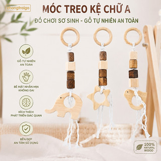 Đồ chơi treo nôi, treo kệ chữ a, hình thú phát triển giác quan cho trẻ sơ sinh Chàng Trai Gỗ