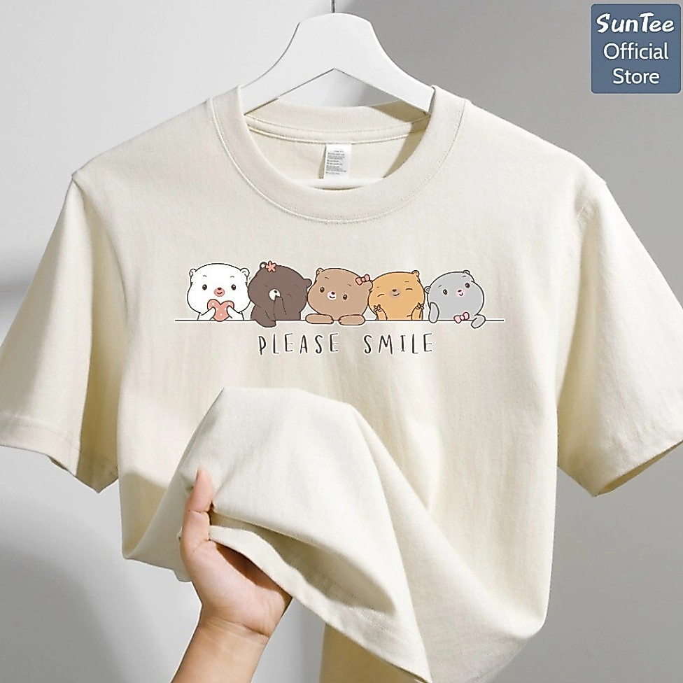 Áo thun nữ form Babytee SUNTEE STFV107 phong cách basic in hình icon mèo vải cotton100% cao cấp