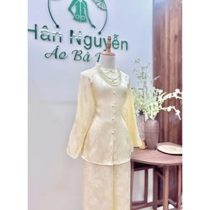 B.A210 - Áo Bà Ba GấM PhượNg HoàNg Cát Hỷ Cổ TròN Nút BọC Nụ Dây Kéo (Quần Dây Kéo Cùng Chất)