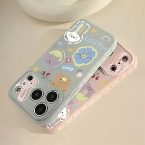 Ốp lưng gấu thỏ bánh donut họa hoa phù hợp với iPhone17promax 16/15/14/13/12
