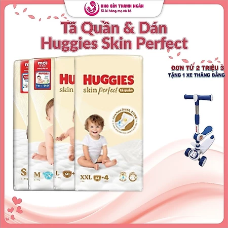 Huggies Tã Dán / Tã Quần Huggies skin perfect - Huggies Trắng XXL26 - Huggies Xanh - Kho Bỉm Thanh Ngân