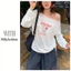Milyfashion Phiên Bản Hàn Quốc Dễ Thương KT In Hình Áo Thun Ren Khâu Đeo Vai Mùa Hè Phong Cách Mới Kem Chống Nắng Lười Top 8TSB