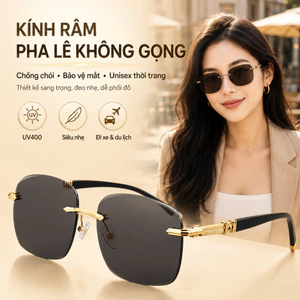🔥Kính râm đá pha lê không gọng bảo vệ mắt |Kính chống chói lái xe câu cá unisex |Kính mát street style du lịch chụp ảnh