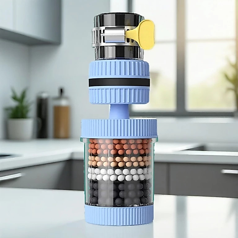 Vòi Lọc Nước 6 Tầng Than Hoạt Tính Xoay 360 Độ Lọc Trực Tiếp Tại Vòi Loại Bỏ Cặn Bẩn Dễ Lắp Đặt Phù Hợp Nhiều Loại Vòi