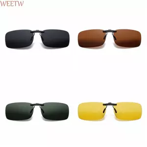 Kẹp kính nhìn ban đêm WEETW, Kẹp kính cận thị chống chói UV400, Thời trang bật lên Bảo vệ tia cực tím Kính râm kẹp tiện lợi Lái xe