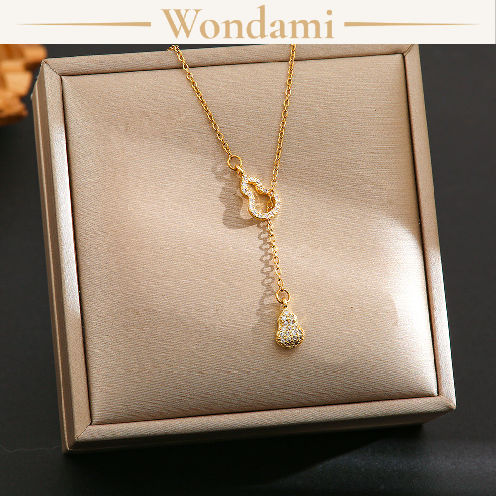 Vòng Cổ Nữ Thép Titan Đính Đá Zircon Dáng Xương Quai Xanh Chuẩn Hàn Không Phai Màu 801