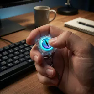 # HB # Spliceable Keycap Clier Cat Eye Móc khóa Đồ chơi giảm căng thẳng cho game thủ Người lớn Trẻ em.