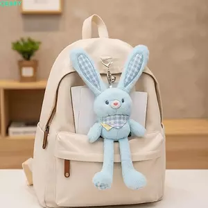 Mặt dây chuyền thỏ sang trọng QEARY, Móc chìa khóa thỏ nhồi bông mềm cỡ 30cm, Đồ chơi sang trọng Thiết kế sáng tạo Trẻ em Gits Kawaii Style Schoolbag Mặt dây chuyền Giáng sinh