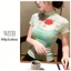 Milyfashion Y2K Bạc Hà Xanh Graffiti Nửa Cổ Cao Tay Ngắn T Giả Hai Mảnh Gạc Slim-Fit Ngắn Top Nữ Bé tee