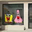 Tranh trang trí tường SpongeBod SquarePants quán trà sữa, cà phê, khu vực chụp ảnh, cửa hàng ăn decal bồi fomex 5li 3114