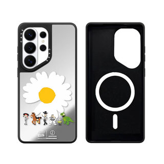 Ốp điện thoại cứng gương cầu vồng màu đen từ tính cho Samsung Galaxy S26 25 24 23 UItra S26 25 24 23 Plus Vỏ bảo vệ chống sốc