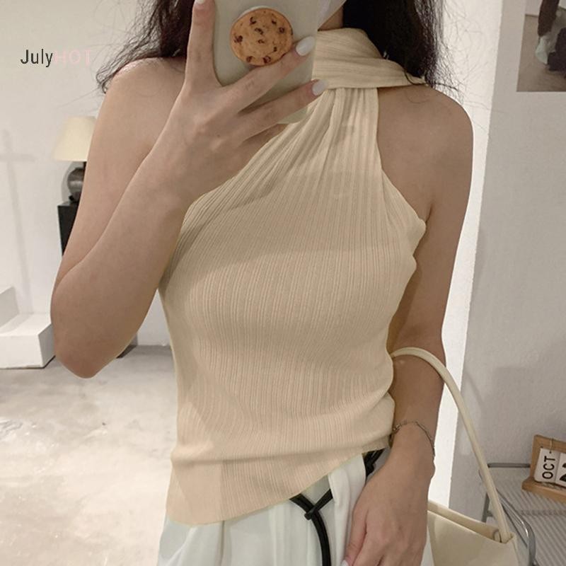 Áo vest nữ sườn vai không tay dệt kim thanh lịch - Phù hợp nhiều dịp
